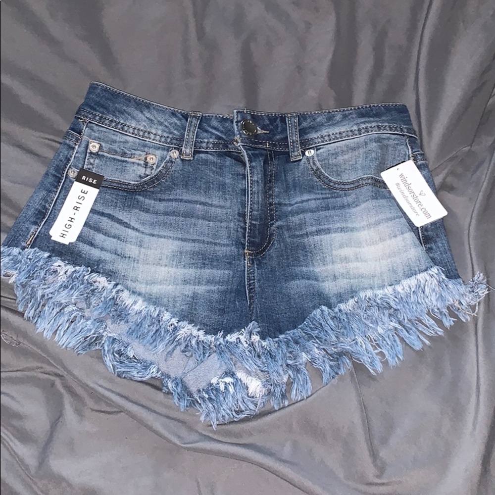 Denim high rise shorts